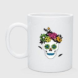 Кружка керамическая Sugar skull, цвет: белый