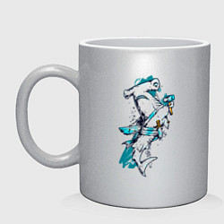 Кружка керамическая Акула молот пират, цвет: серебряный
