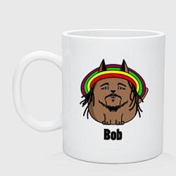 Кружка керамическая Bob Cat, цвет: белый
