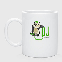 Кружка керамическая DJ панда я люблю музыку, цвет: белый