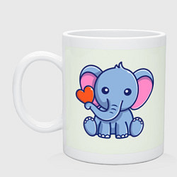 Кружка керамическая Love Elephant, цвет: фосфор
