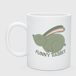 Кружка керамическая Rabbit - Funny, цвет: белый