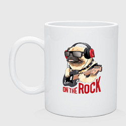 Кружка керамическая Крутой мрпс играет на гитаре, цвет: белый