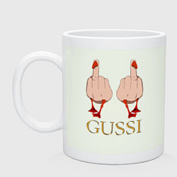 Кружка керамическая Два весёлых гуся - GUSSI - Fashion 2055, цвет: фосфор