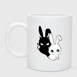 Кружка керамическая Милый кролик - ангелочек или дьяволёнок?, цвет: белый