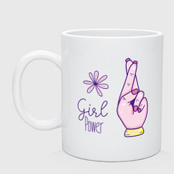 Кружка керамическая Girl power peace, цвет: белый