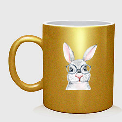 Кружка керамическая Серый кролик, цвет: золотой