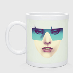 Кружка керамическая Lady gaga face, цвет: фосфор
