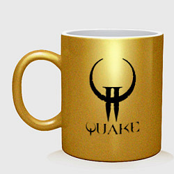 Кружка керамическая Quake II logo, цвет: золотой