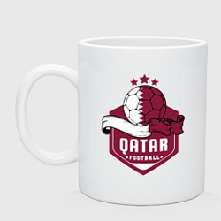 Кружка керамическая Qatar football, цвет: белый