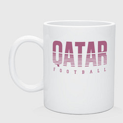Кружка керамическая Qatar - football, цвет: белый