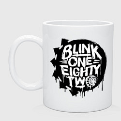 Кружка керамическая Blink one eighty two, цвет: белый