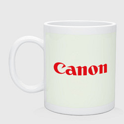 Кружка керамическая Canon - красный логотип, цвет: фосфор