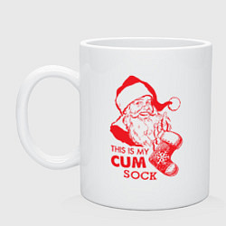 Кружка керамическая My cum sock, цвет: белый