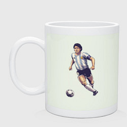 Кружка керамическая Maradona football, цвет: фосфор