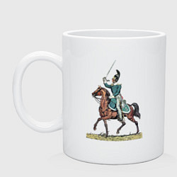 Кружка керамическая Обер-офицер Иркутского драгунского полка, цвет: белый