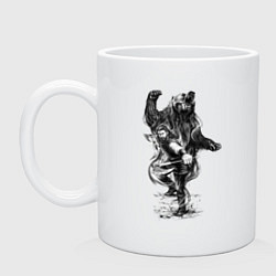 Кружка керамическая Viking and bear, цвет: белый