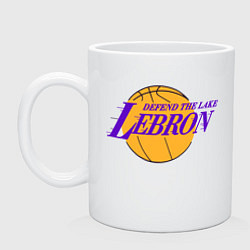 Кружка керамическая Defend the lake Lebron, цвет: белый