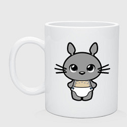 Кружка керамическая Baby Totoro, цвет: белый