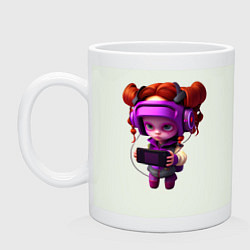 Кружка керамическая Увлеченная девочка, цвет: фосфор