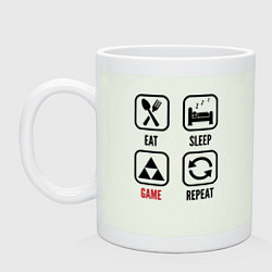 Кружка керамическая Eat - sleep - Zelda - repeat, цвет: фосфор