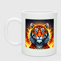 Кружка керамическая Огненный тигр, цвет: фосфор