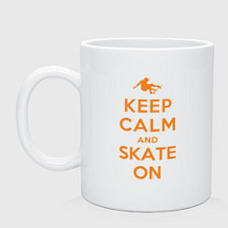 Кружка керамическая Skate on, цвет: белый