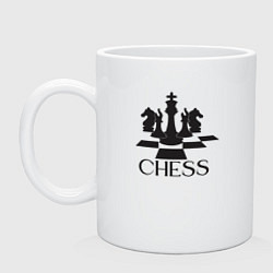 Кружка керамическая Chess play, цвет: белый