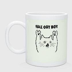 Кружка керамическая Fall Out Boy - rock cat, цвет: фосфор