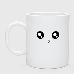 Кружка керамическая Fun cute emoji face, цвет: белый