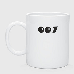 Кружка керамическая Number 007, цвет: белый