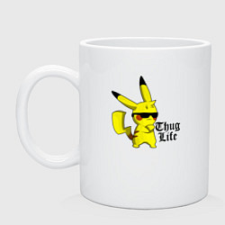 Кружка керамическая Pika thug life, цвет: белый