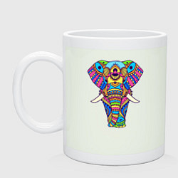 Кружка керамическая Разноцветный слон, цвет: фосфор