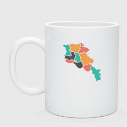 Кружка керамическая Области Армении, цвет: белый