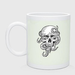 Кружка керамическая Skull octopus, цвет: фосфор