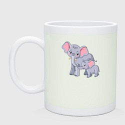 Кружка керамическая Elephants family, цвет: фосфор