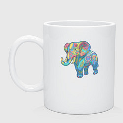 Кружка керамическая Beautiful elephant, цвет: белый