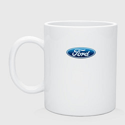 Кружка керамическая Ford usa auto brend, цвет: белый