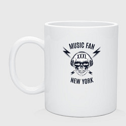 Кружка керамическая Music fan New York, цвет: белый