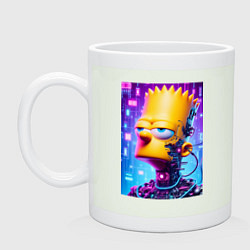 Кружка керамическая Cyber Bart Simpson - ai art, цвет: фосфор