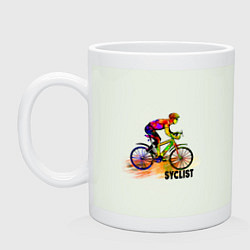 Кружка керамическая Велосипедист спортсмен, цвет: фосфор