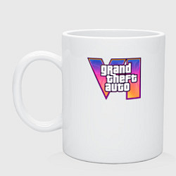 Кружка керамическая GTA 6 logo, цвет: белый