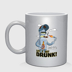Кружка керамическая К черту работу - давайте выпьем, цвет: серебряный