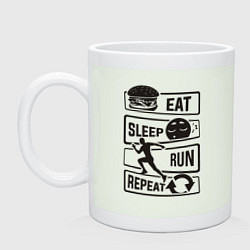 Кружка керамическая Есть спать бегать, цвет: фосфор