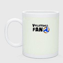 Кружка керамическая Фанат волейбола, цвет: фосфор