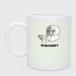 Кружка керамическая Im watching u meme, цвет: фосфор