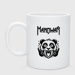 Кружка керамическая Manowar - rock panda, цвет: белый