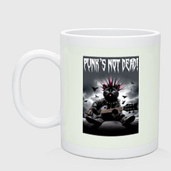 Кружка керамическая Cool kitten - punks not dead, цвет: фосфор