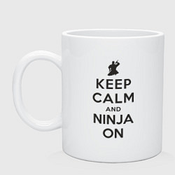 Кружка керамическая Keep calm and ninja on, цвет: белый