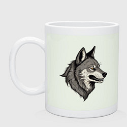 Кружка керамическая Рисунок волка, цвет: фосфор